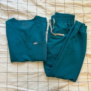 Figs Womens Extra Small Scrub Set Pacific Blue